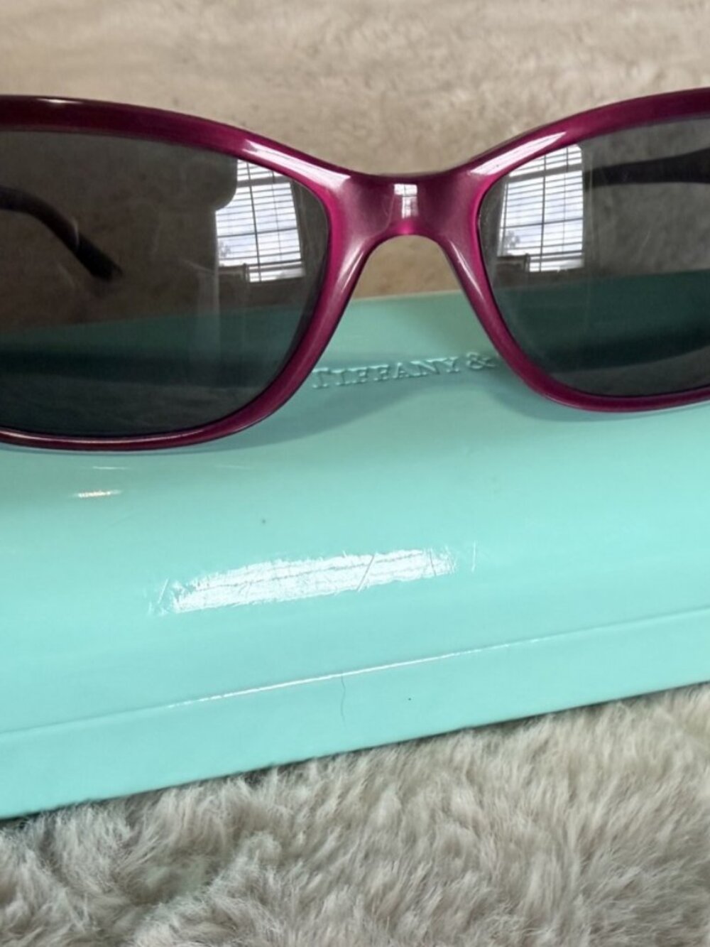 Tiffany & Co. TF 2114 Plum Sunglasses with Blue Case